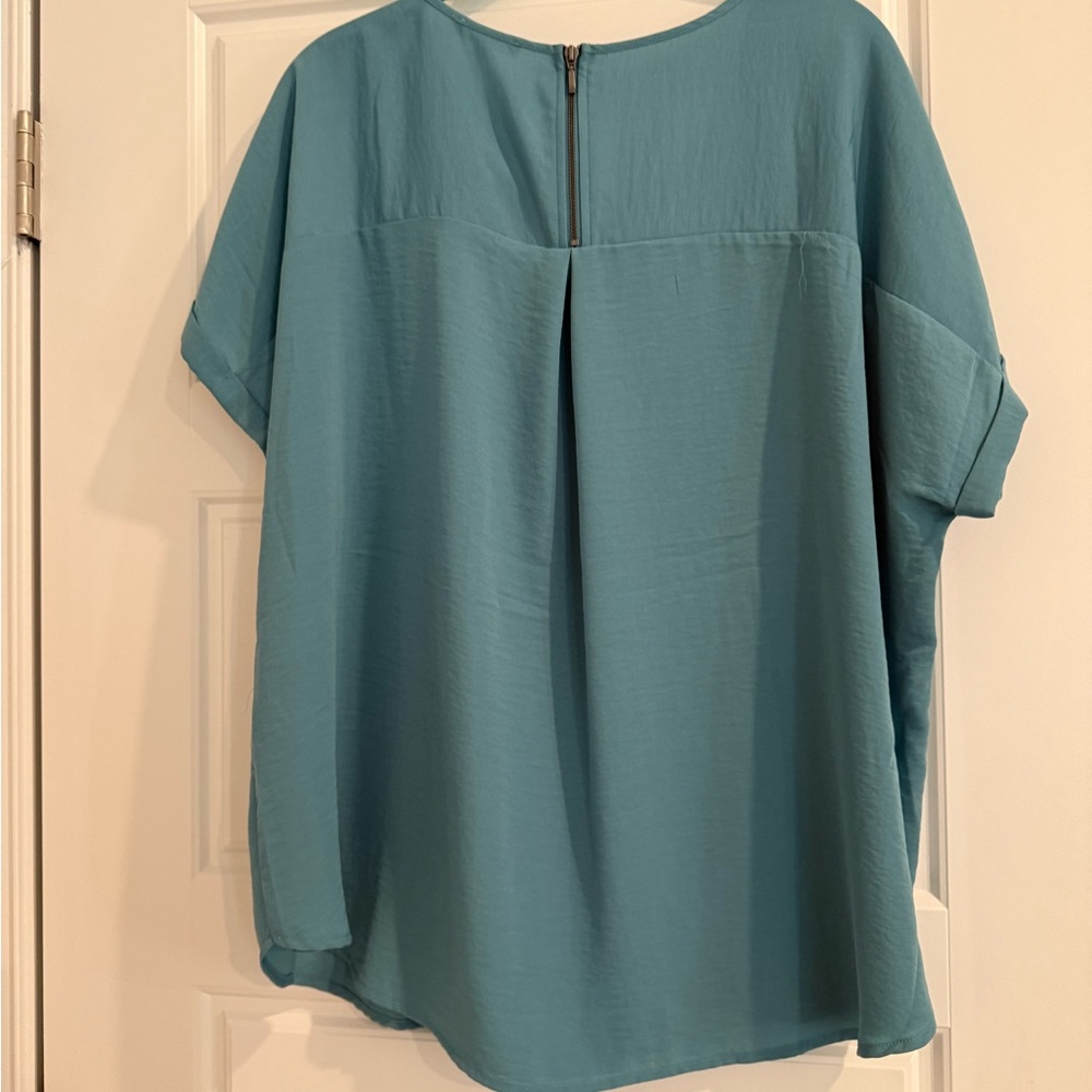 Maurices Blue Blouse with Back Zipper